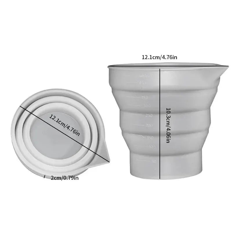 Foldable Silicone Measuring Cup 50-500ml for DIY Epoxy Resin Jewelry