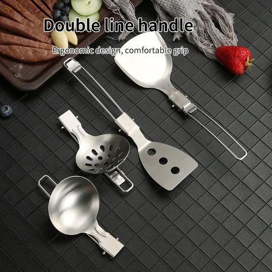 304 Stainless Steel Folding Camping Utensils Set