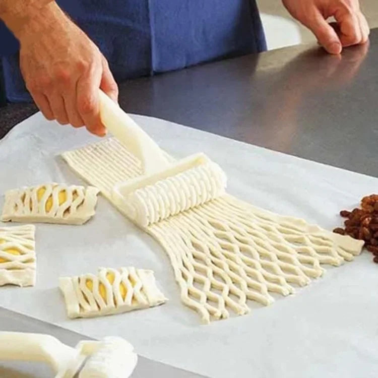 Plastic Pastry Pizza Lattice Roller Cutter Dough Tool