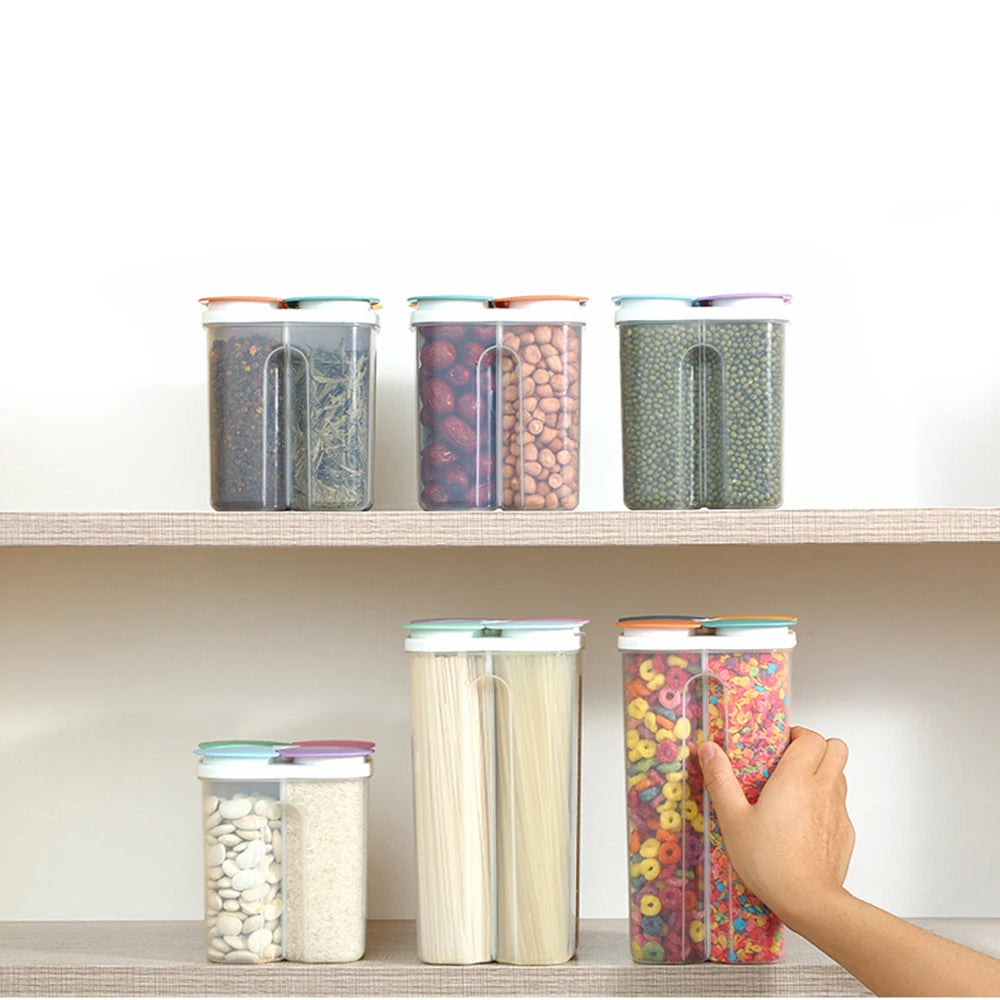 Four Grains Transparent Storage Jar, Moisture-Proof Sealed Compartment