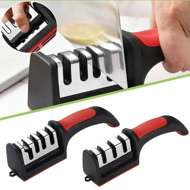 3-in-1 Knife Sharpener with Non-Slip Base