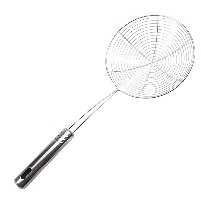 Oval Skimmer Stainless Steel Oil Pot Mesh Strainer Colander Cooking Tool