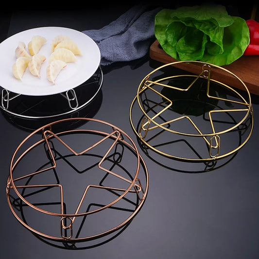 Pentagram Stainless Steel Steamer Rack Dumpling Shelf Nonstick Frying Pan Grill Stand