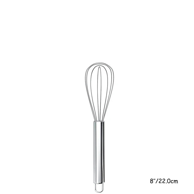 LMETJMA Stainless Steel Balloon Whisk Set 8" 10" 12" - Egg Beater & Mixer Tools