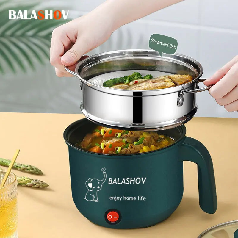 Mini Electric Non-stick Cooker 1-2 People Hot Pot Steamer Multifunction