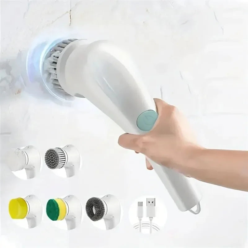 5-in-1 Electric Cleaning Brush for Bathroom and Kitchen