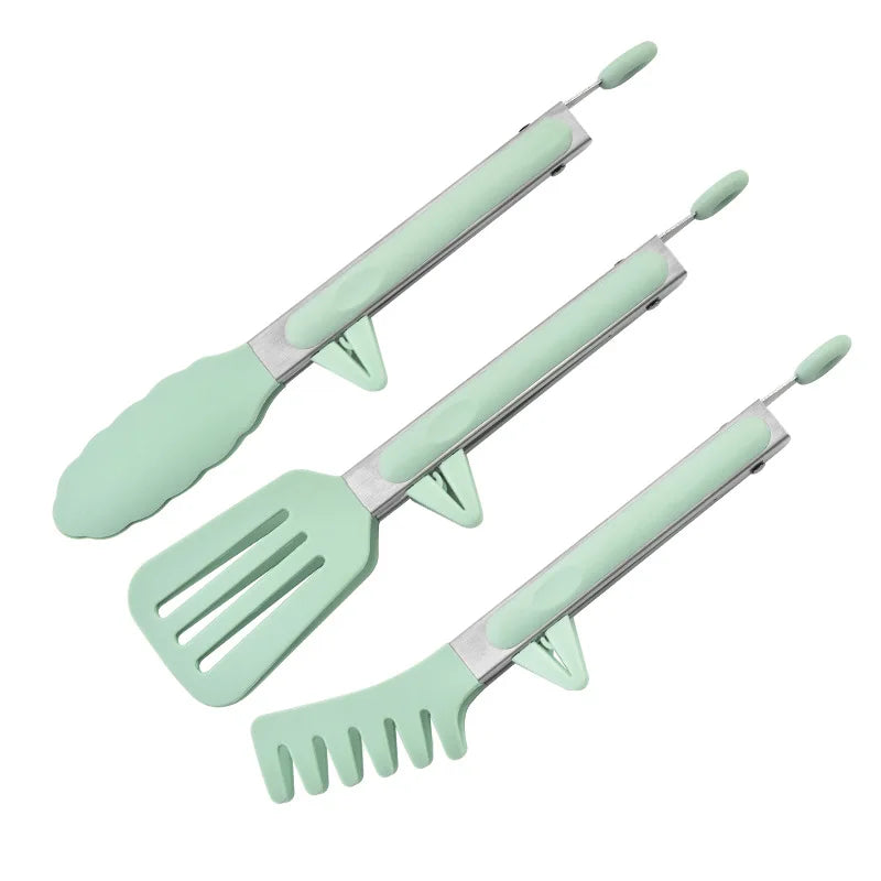 Silicone Food Tongs Set - Kitchen Cooking BBQ Tools