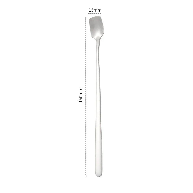 Stainless Steel Long Handle Coffee Spoon Teaspoon Dessert Ice Cream Scoop