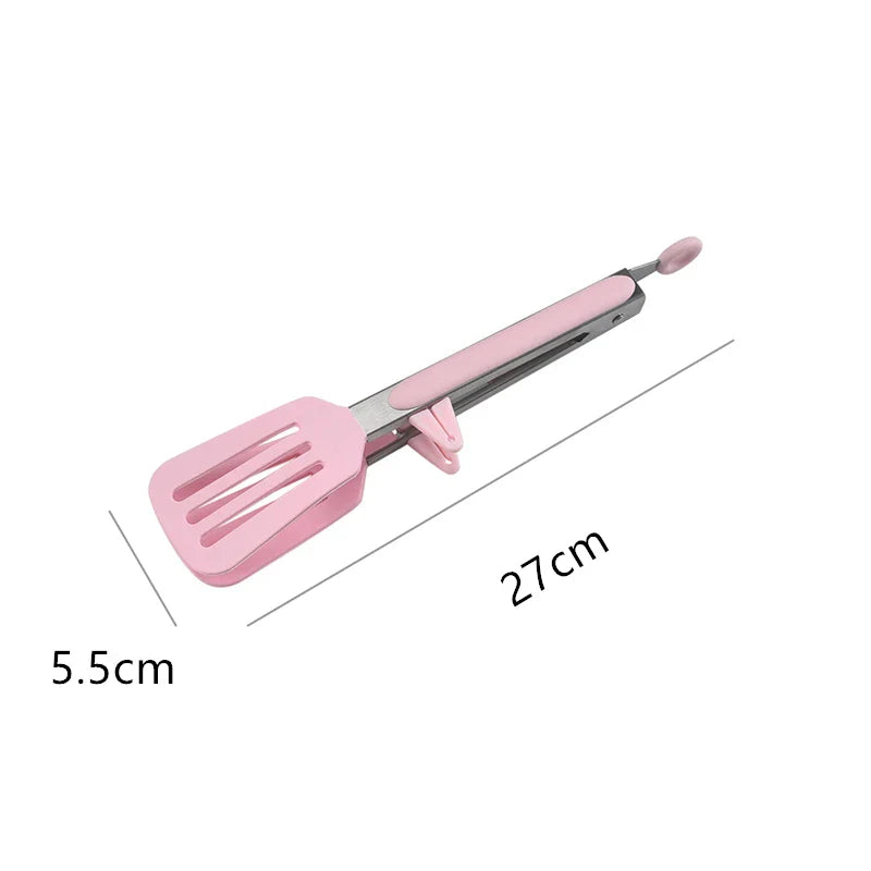 Silicone BBQ Tongs with Bracket for Steak, Bread, Vegetables, Salad, Buffet Clamp