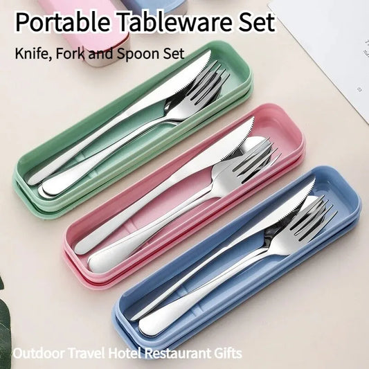 3pcs 410 Stainless Steel Cutlery Set: Mirror Polished Knife, Fork, Spoon