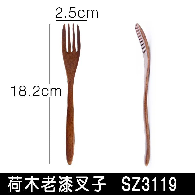 Wooden Dessert Fork Set - Kids & Kitchen Cutlery Accessories