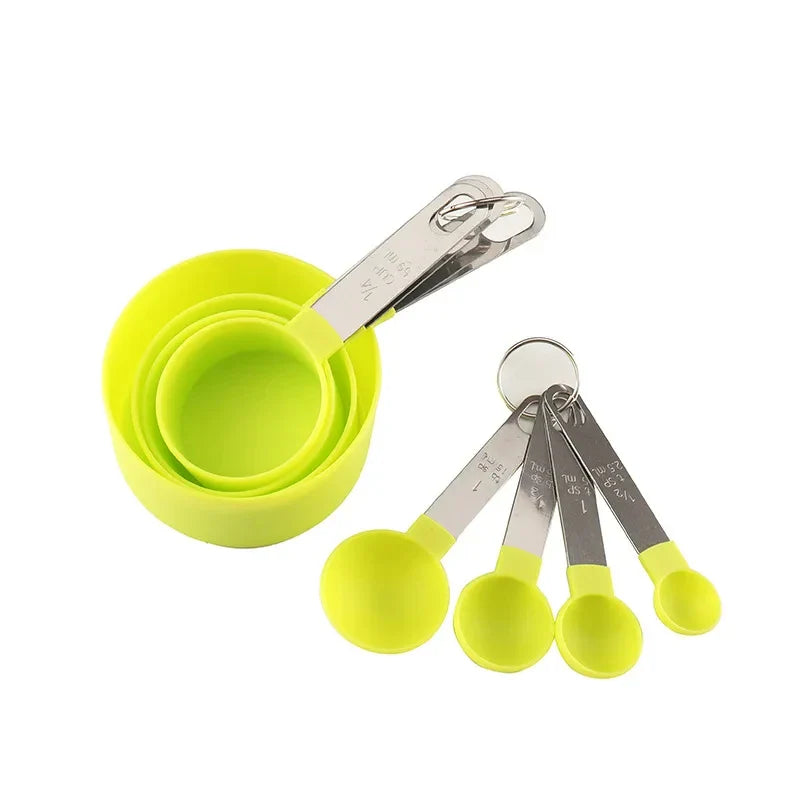 8PCS Stainless Steel Measuring Cups and Spoons Set for Baking and Cooking