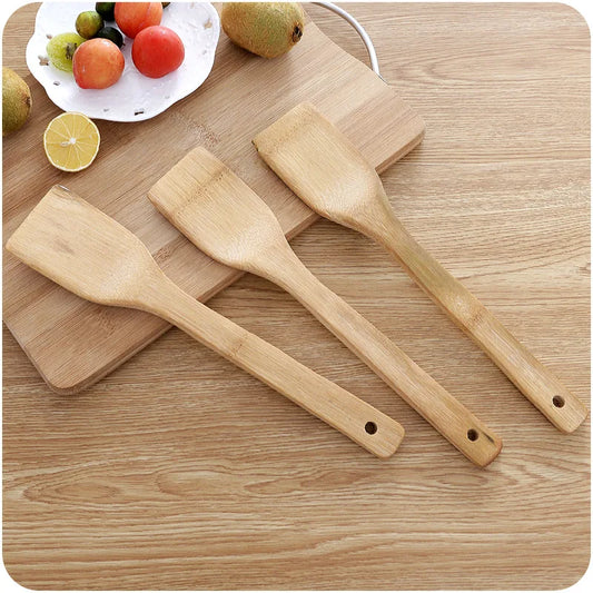 Bamboo Spatula Set - Natural Wood Cooking Utensils