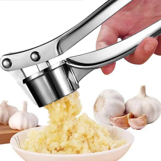 Stainless Steel Garlic Press Crusher Ginger Squeezer Mincer Tool