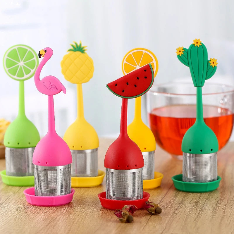 Silicone Handle Tea Infuser Stainless Steel Ball Filter Strainer Lemon Shape