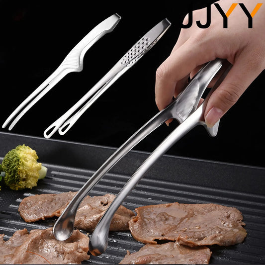 304 Stainless Steel Non-Slip BBQ Tongs Long Handle Kitchen Cooking Tools