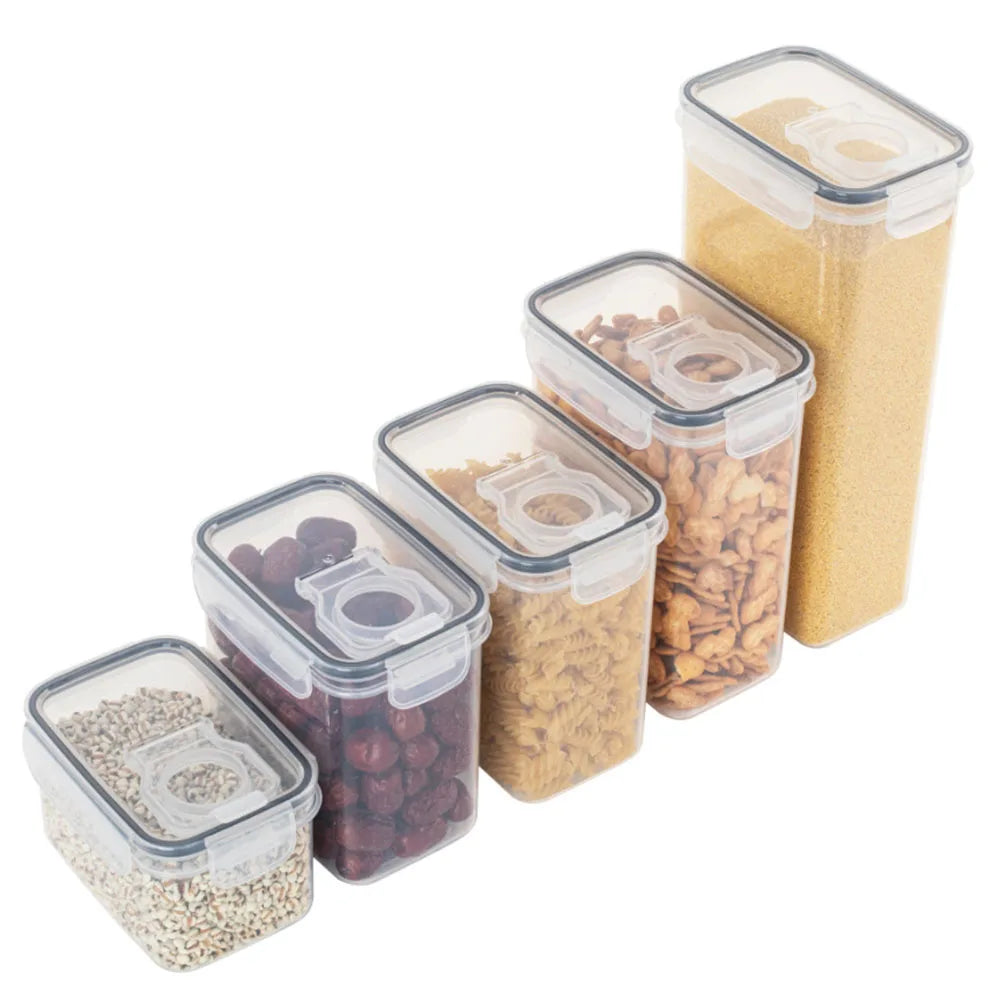 Sealed Plastic Food Storage Containers with Lids - Cereal, Candy, Dried Goods Organizer