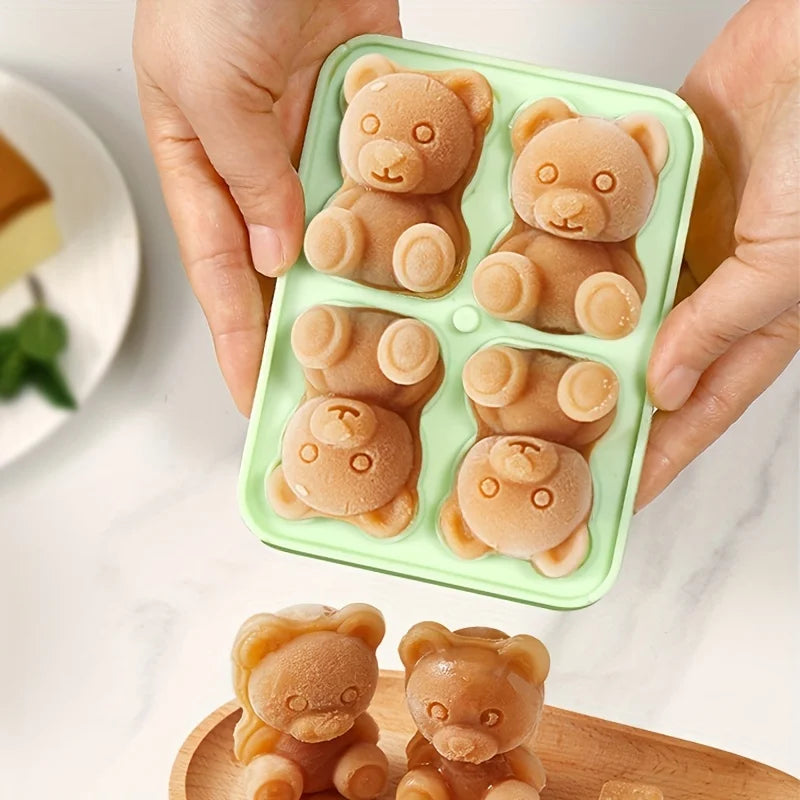 Cute Teddy Bear Silicone Ice Cube Tray Mold