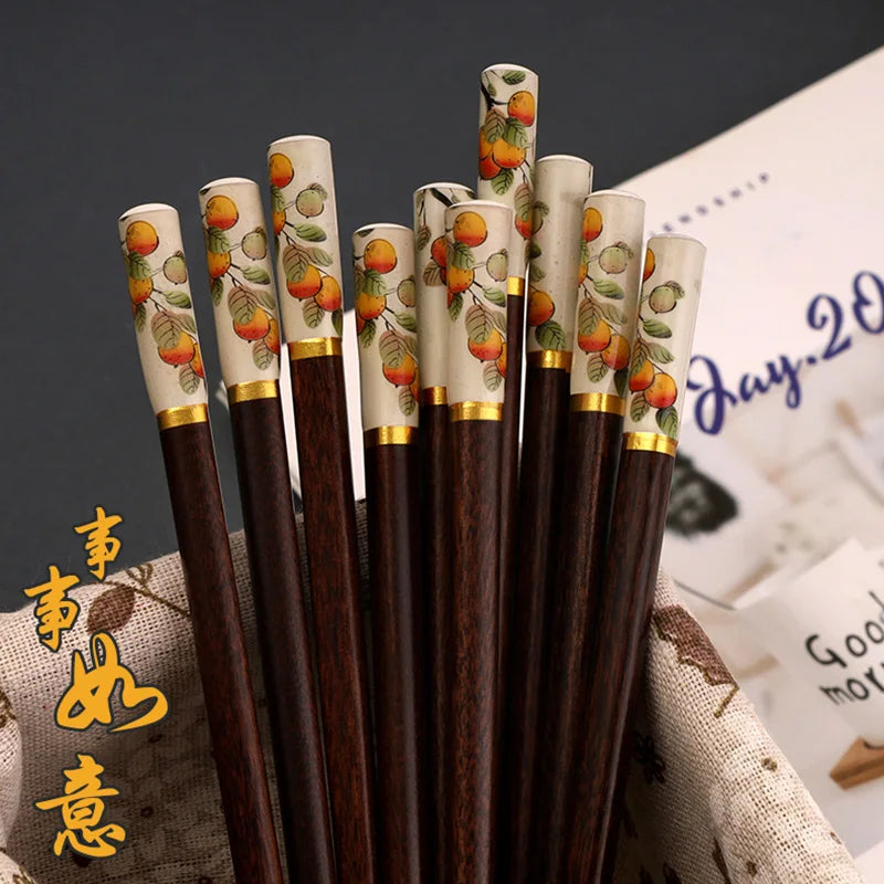 Wooden Chopsticks Set Antibacterial Anti-mold Heat Resistant