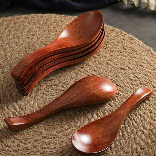 Wooden Long Handle Soup Spoon Kitchen Utensils Ramen Spoon