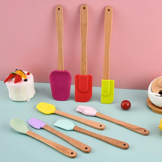 Mini Cake Baking Set: Silicone Scraper, Spatula, Oil Brush, Spoon, Blender (5/8 Pcs)