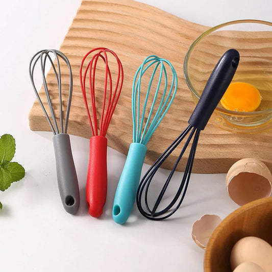 Mini Silicone Egg Beater Whisk - 6 Inch Kitchen Baking Tool