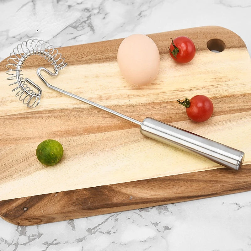 Stainless Steel Egg Whisk Manual Milk Frother Kitchen Tool