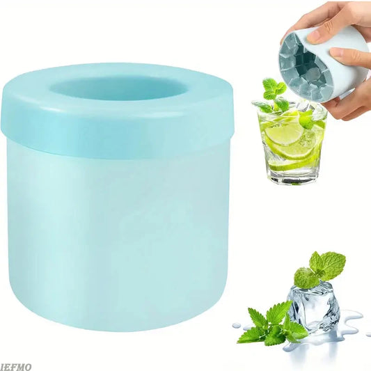 Silicone Ice Cube Mold Storage Box with Lid Flexible Ice Bucket Kitchen Gadget