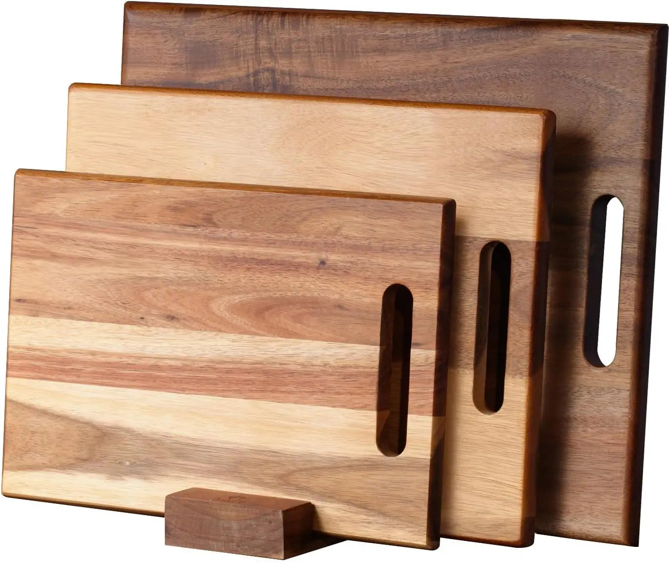 Acacia Wood Cutting Boards Set of 3 - Large, Thick, with Handle