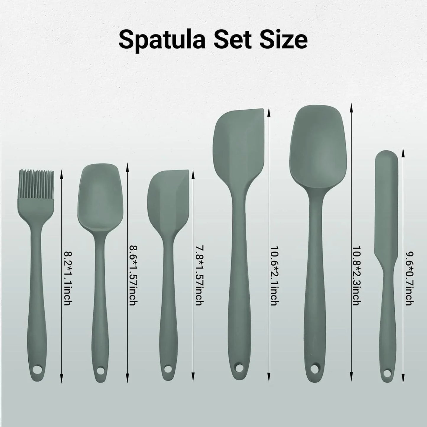 Silicone Spatula Set - Non Stick, Heat Resistant, Food Grade Baking Tools