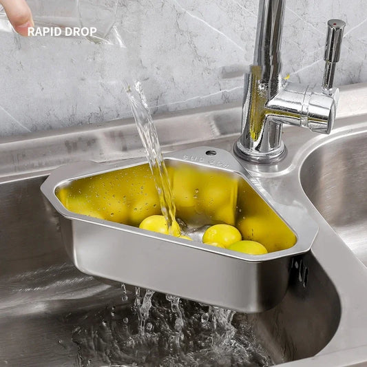 Stainless Steel Triangle Sink Drain Basket with Suction Cup