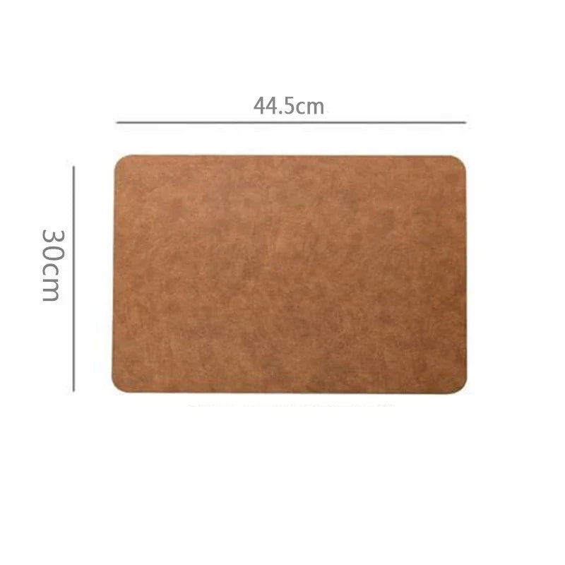 Waterproof Oil-Proof Double-Sided Leather Dining Table Mat