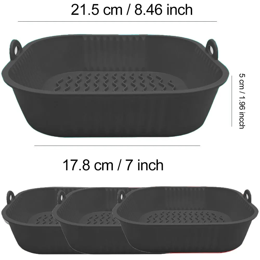 Silicone Air Fryer Tray Reusable BBQ Pad Oven Baking Mold Basket