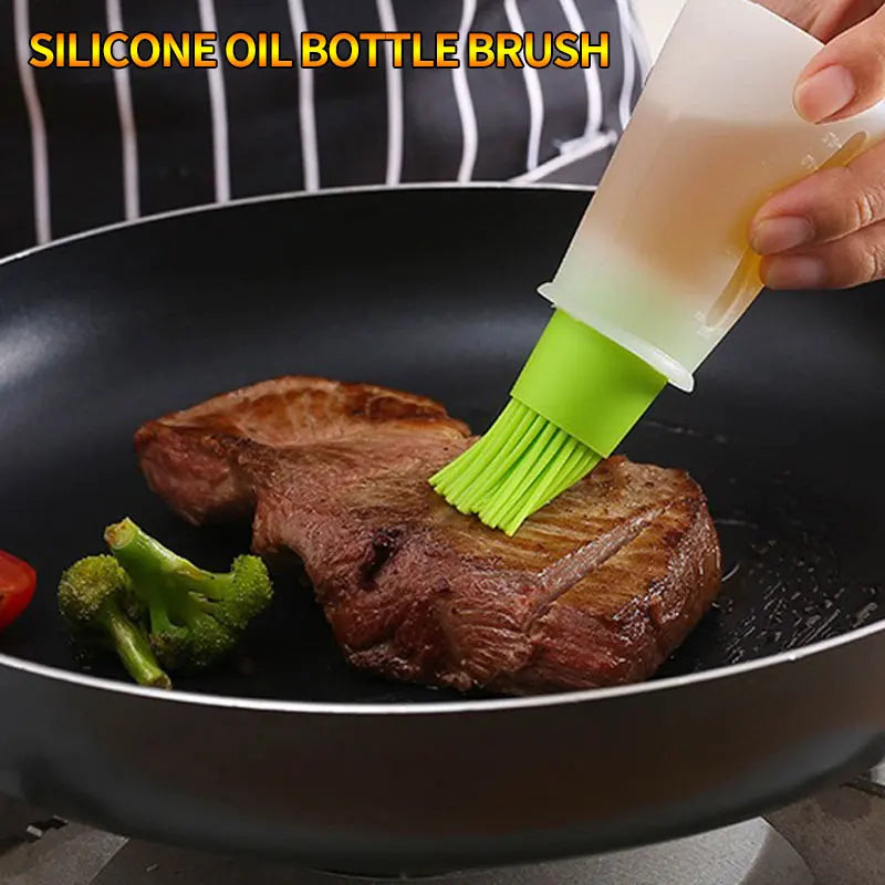 Silicone Oil Brush Bottle - High Temp Resistant, Food Grade BBQ Brush