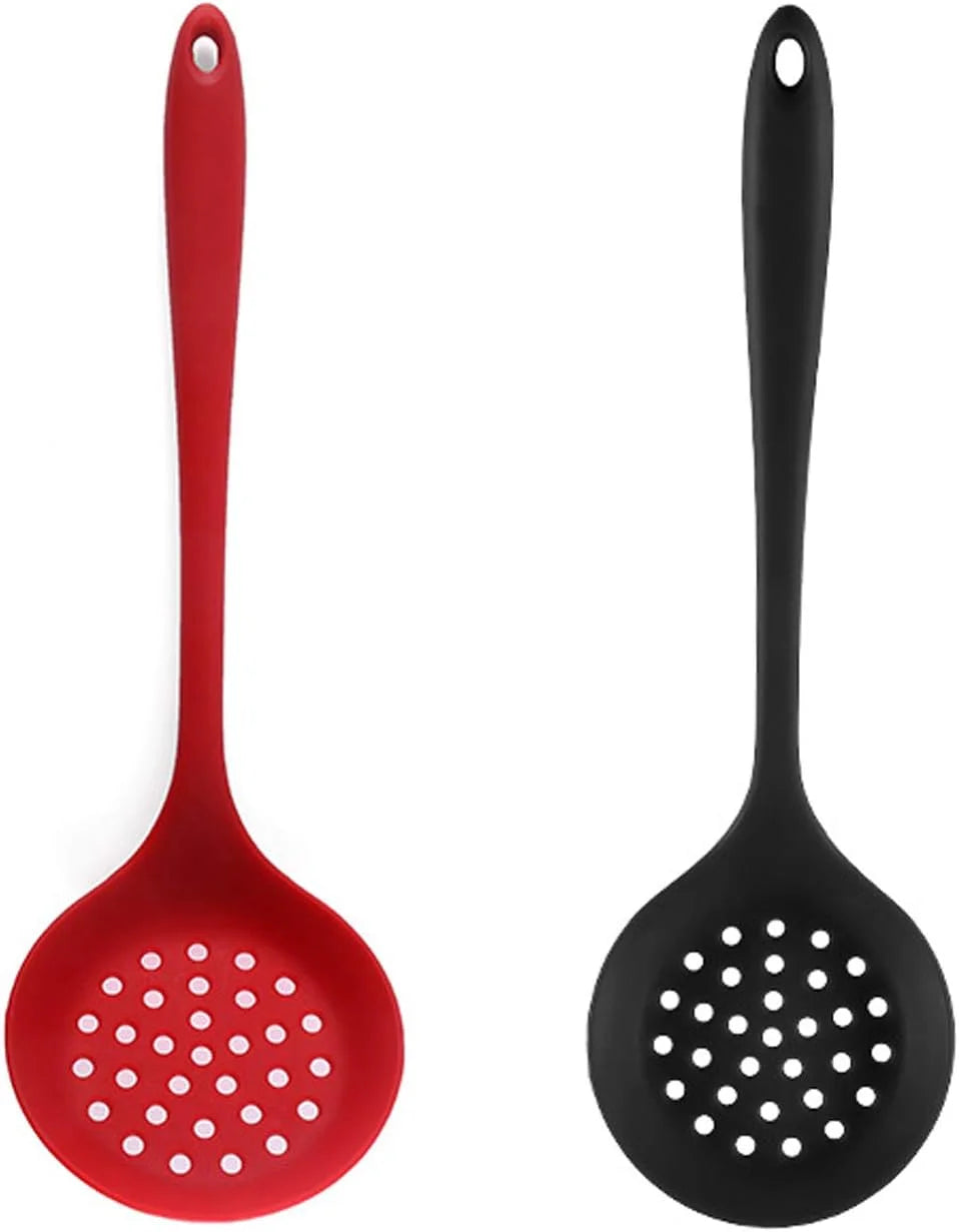 Silicone Skimmer Spoon Non-Stick Slotted Strainer Ladle