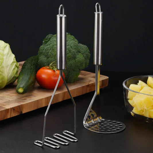 Stainless Steel Potato Masher Vegetable Fruit Cutter Kitchen Tool